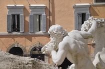 Italy, Lazio, Rome, Centro Storico, Trevi Fountain, statue detail.