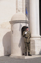 Italy, Lazio, Rome, Quirinal Hill, guard at Piazza del Quirinale.