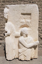 Italy, Lazio, Rome, Via Appia Antica, Tomb of Cecilia Metella, sarcophagus detail.