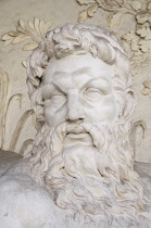 Italy, Lazio, Rome, Villa Borghese, Villa Giulia, marble sea God statue, Nympheum.