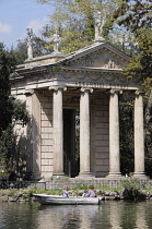 Italy, Lazio, Rome, Villa Borghese, Giardino del Lago, boating on the lake.