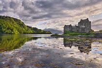 Scotland, Ross and Cromarty, Eilean Donan Castle, evening view looking out towards Loch Alsh.
