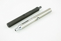 Health, Smoking, Vaporizer, Studio shot of black and silver E-cigarettes.