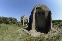 England, Kent, Denge, 20ft and 30ft Experimental Sound Mirrors built in 1928 and 1930, precursor to RADAR, at Greatstone.
