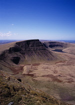 Wales, Black Mountains, Fan Foel, Bannausir Gaer 749m, Waun le Frith 677m, Lynn Fan Fach lake at foot.