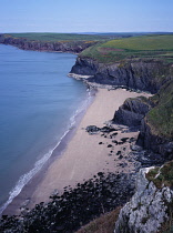 Wales, Pembrokeshire, Musselwick Sands, View along Pembroke coastal path.