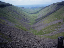 England, Cumbria, North West Penines, View of High Cup Gill from High Cup Nick.