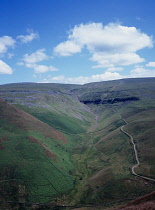 England, Cumbria, North West Penines, Great Rundel Beck viewed from Dufton Pike.