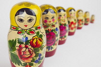 Studio shot of Russian Matryoshka dolls.