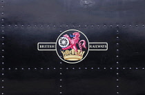 Transport, Railway, Steam, British Railways logo on side of engine.
