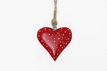 Festivals, Christmas, Cut out wooden heart decorations.