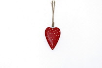 Festivals, Christmas, Cut out wooden heart decorations.