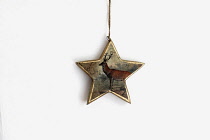 Festivals, Christmas, Cut out wooden Star decoration.