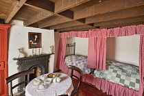 Ireland, County Tyrone, Strabane, Wilson Ancestral Homestead, Dining room with back to back bedroom feature.