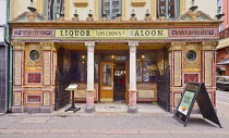 Ireland, County Antrim, Belfast, The Crown Bar facade.