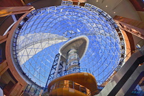 Ireland, Belfast, Victoria Square shopping centre, interior view of the glass dome.