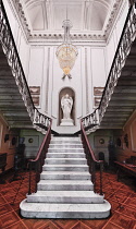 Ireland, County Mayo, Westport House, 17th century former ancestral home of the Browne family, Front hall with Barrel ceiling by Richard Cassels and Italian marble staircase by  Georges Wilkinson.