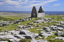 Ireland, County Galway, Aran Islands, Inis Mor, Teampal Bheanain, Ruin of 11th century church.