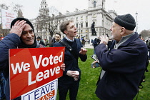 England, London, Westminster, Parliament Square, Brexit demonstrations.