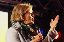 England, London, Westminster, Conservative MP Anna Soubry making speech.