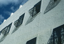 Tunisia, Sousse, Traditional wrought iron windows.