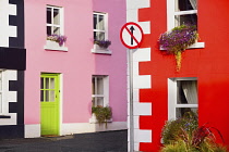 Ireland, County Louth, Carlingford, Colourful houses in the village.