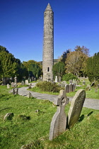 Ireland, County Wicklow, Glendalough Monastic site, The Round Tower.
