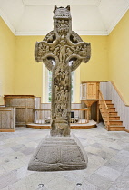 Ireland, County Offaly,  Durrow, Durrow High Cross, West face.