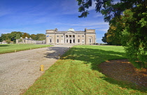 Ireland, County Laois, Emo, Emo Court, The facade of the house with driveway.