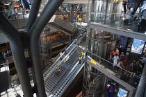 Germany, Berlin, Mitte, Hauptbahnhof interior of the steel and glass train station designed by Meinhard von Gerkan.