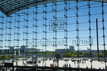 Germany, Berlin, Mitte, Hauptbahnhof interior of the steel and glass train station designed by Meinhard von Gerkan.