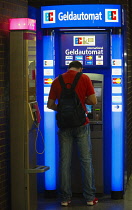 Germany, Berlin, Mitte, Automated currency exchange machine. **Editorial Use Only**