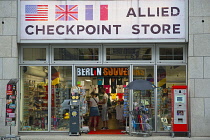 Germany, Berlin, Mitte, Friedrichstrasse, Tourist goods Allied Checkpoint Store entrance.