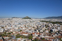 Greece, Attica, Athens, Lykavitos seen from the Acropolis.