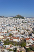 Greece, Attica, Athens, Lykavitos seen from the Acropolis.