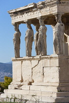 Greece, Attica, Athens, Acropolis The Caryatids on the Erechtheion.