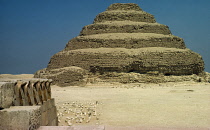 Egypt, Cairo Area, Saqqara stepped pyramid ruins.