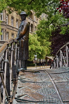 Hungary, Budapest, Statue of Imre Nagy opposite the Hungarian Parliament Building, Communist Politician and reformer who was executed after the 1956 Revolution.