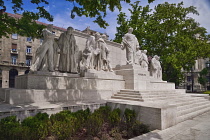 Hungary, Budapest, Hungarian Parliament grounds, Memorial to Lajos Kossuth leader of  the 1848 Revolution.