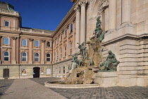 Hungary, Budapest, Buda Castle with the Matthias Fountain.