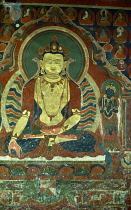 India, Ladakh, Phyang Gompa, Wall panel painting of the Enlightenment.