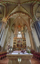 Hungary, Budapest, Inner Town Parish Church interior.