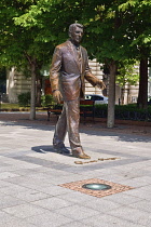 Hungary, Budapest, Szabadsag or Liberty Square, Statue of former American President Ronald Reagan.