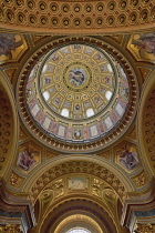 Hungary, Budapest, St Stephens Basilica, interior of the dome.
