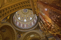 Hungary, Budapest, St Stephens Basilica, interior of the dome.