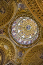 Hungary, Budapest, St Stephens Basilica, interior of the dome.