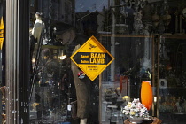 England, East Sussex, Lewes, Liberal Democrat election poster in shop window, Janet Baah and John Lamb, 2nd May 2019.