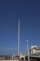 England, East Sussex, Brighton, Steel i360 observation tower on the seafront.