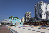 England, East Sussex, Brighton, Upside down house visitor attraction on the seafront.