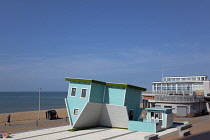 England, East Sussex, Brighton, Upside down house visitor attraction on the seafront.